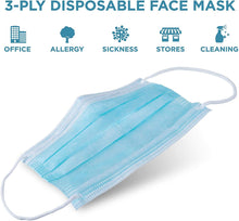 Load image into Gallery viewer, Wave Essentials - Wave Blue Disposable Face Masks for Adults &amp; Kids | Bulk Pack 
